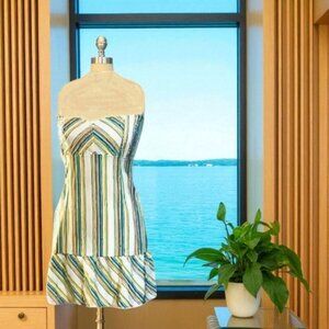 Roxy Striped Strapless Mini Dress